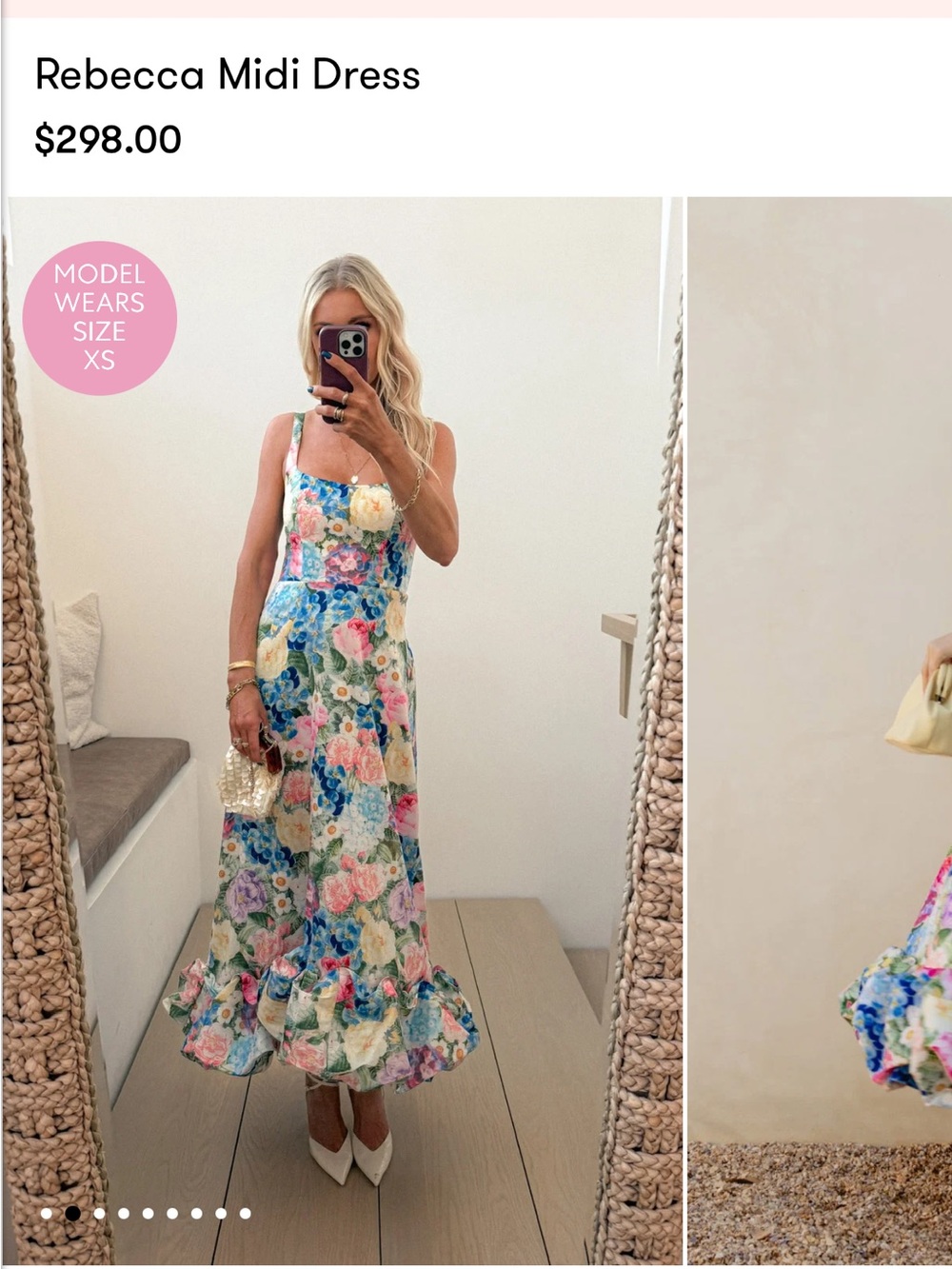 Show Me Your MuMu Floral Midi Dress in Blue, Pink, Cream